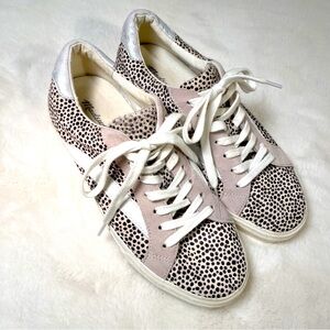 Madewell Sidewalk Low-Top Sneakers In Spot Dot Calf Hair Size 7M
